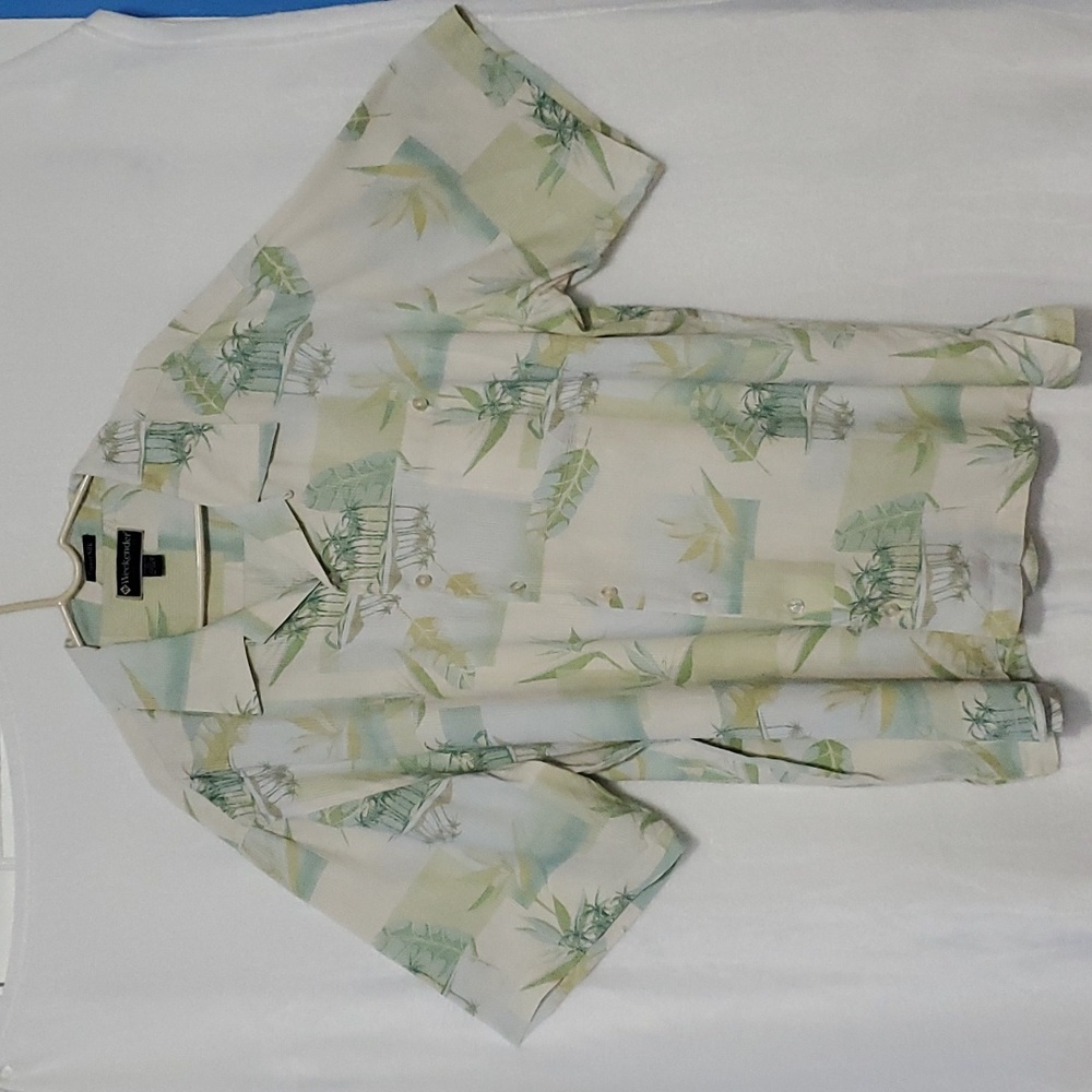 Weekender Casual Lifestyle Tropical Print Button Down Shirt Size 3XLT
